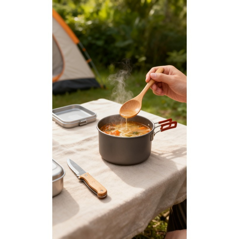 Japanese Camping Cooking - ملعقة خشبية يابانية للشاي والقهوة والحساء