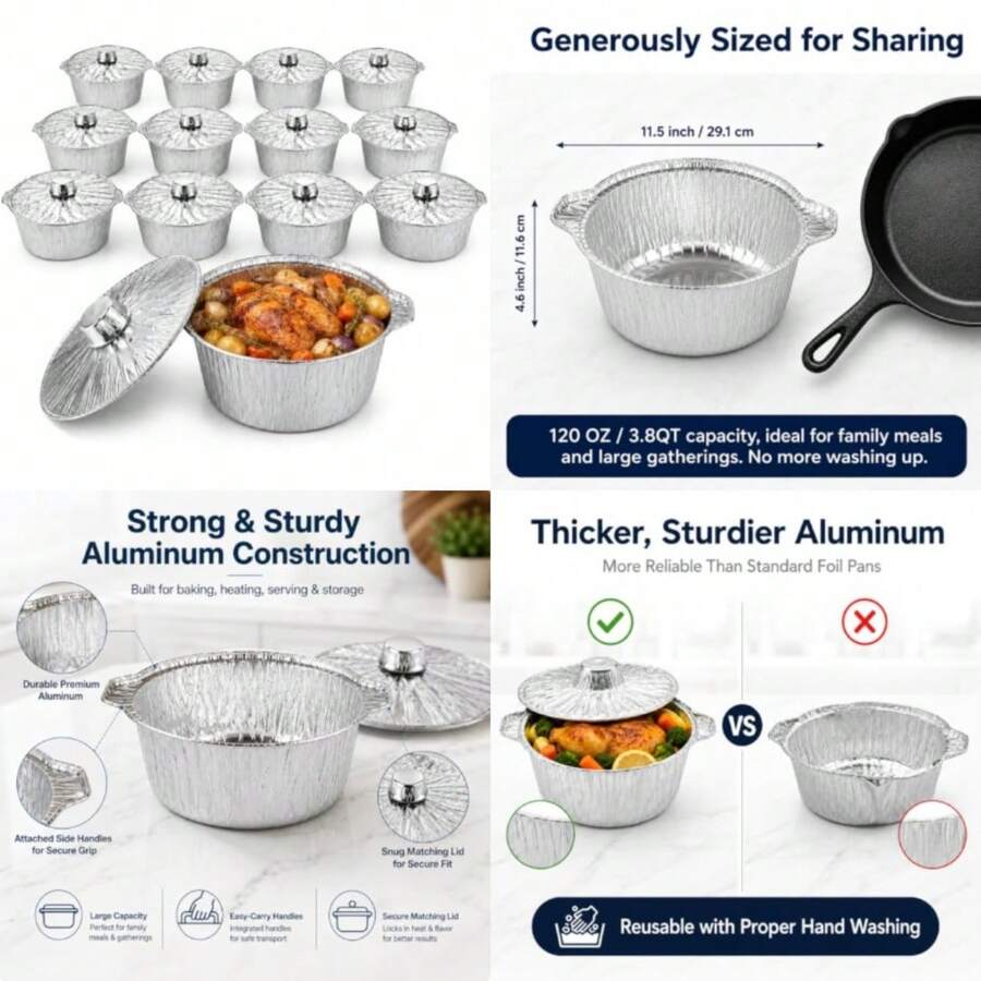 Camping Cooking Pot With Lid - 12 قطعة من الأواني ذات الاستخدام