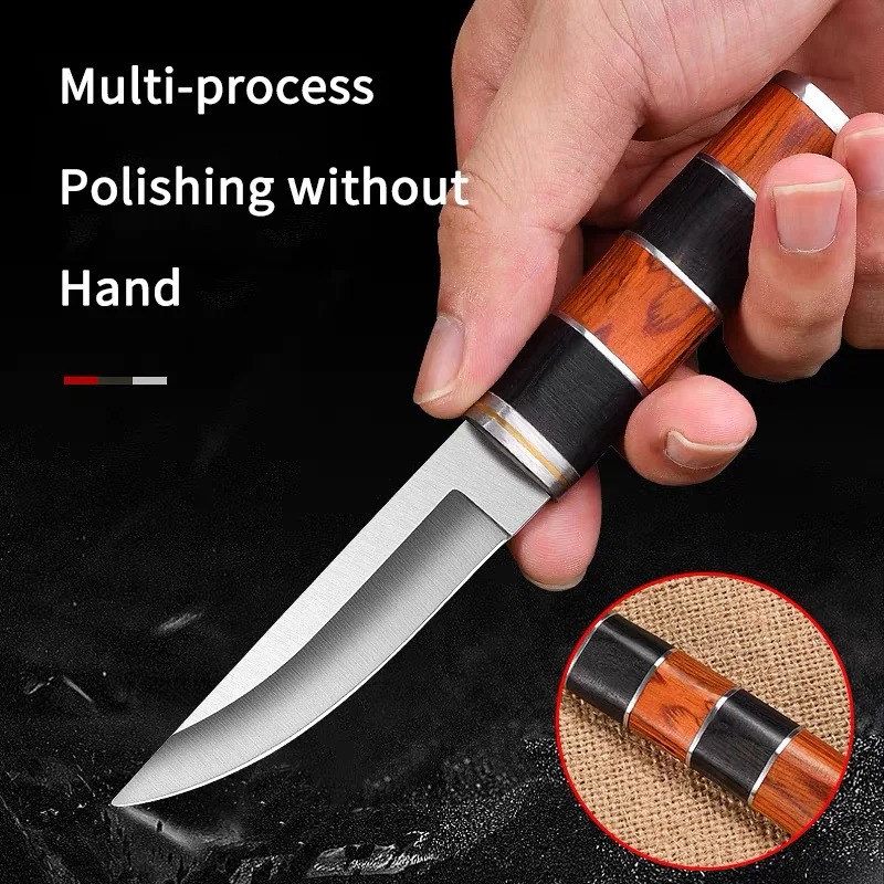 Camping Cooking Knife With Sheath - سكين شواء فاخر من الفولاذ المقاوم