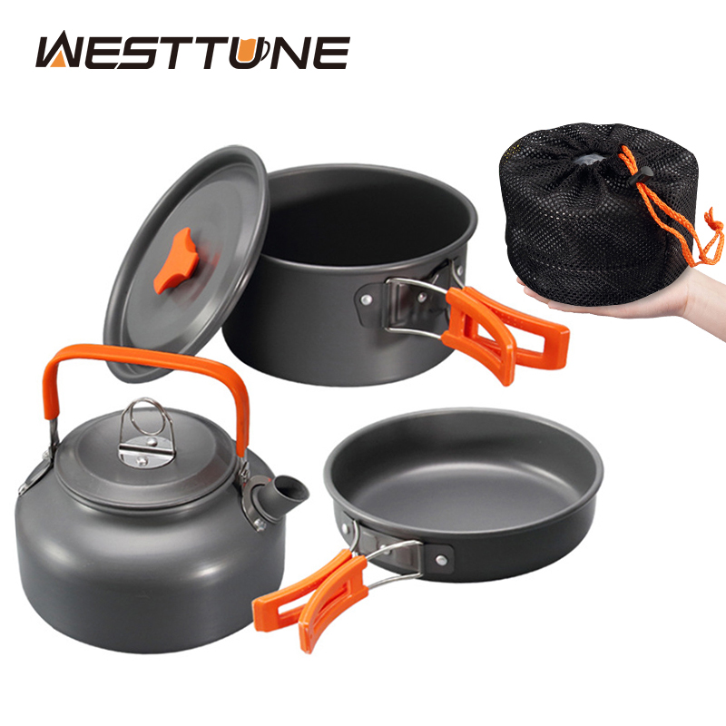 Camping Cooking And Eating - WESTTUNE التخييم طقم حلل استانلس ستيل