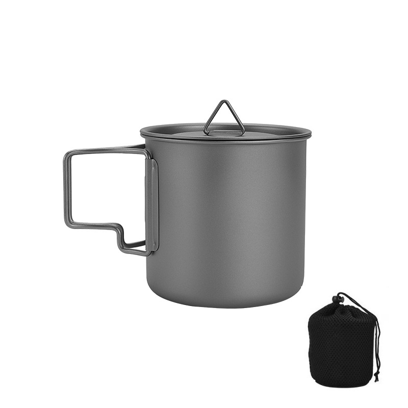 كوب تخييم من التيتانيوم بمقبض  - مراجعة Camping Cooking And Eating وسعره