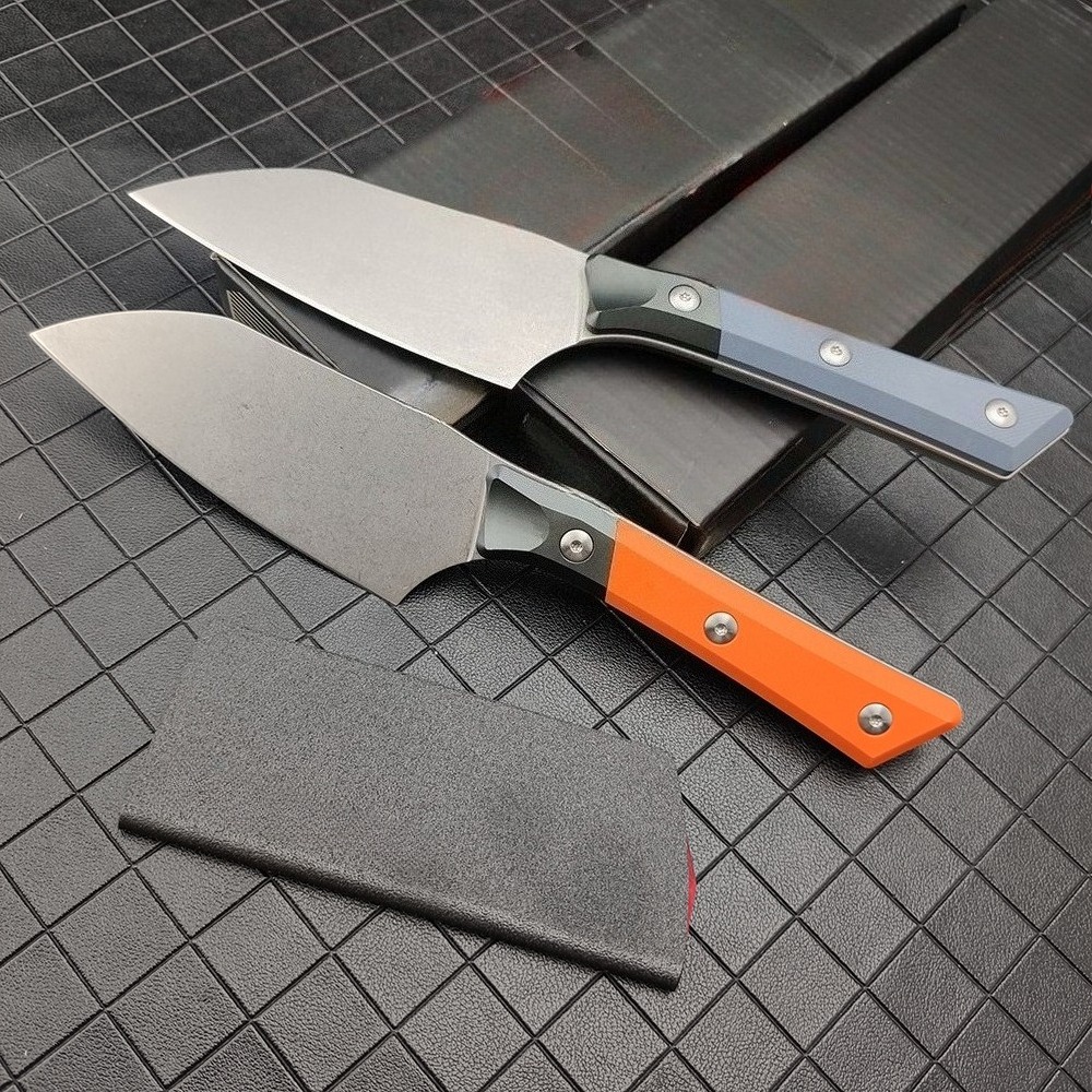 سكين الشيف من الفولاذ D2 بمقبض - مراجعة Camping Cooking Knife With Sheath وسعره