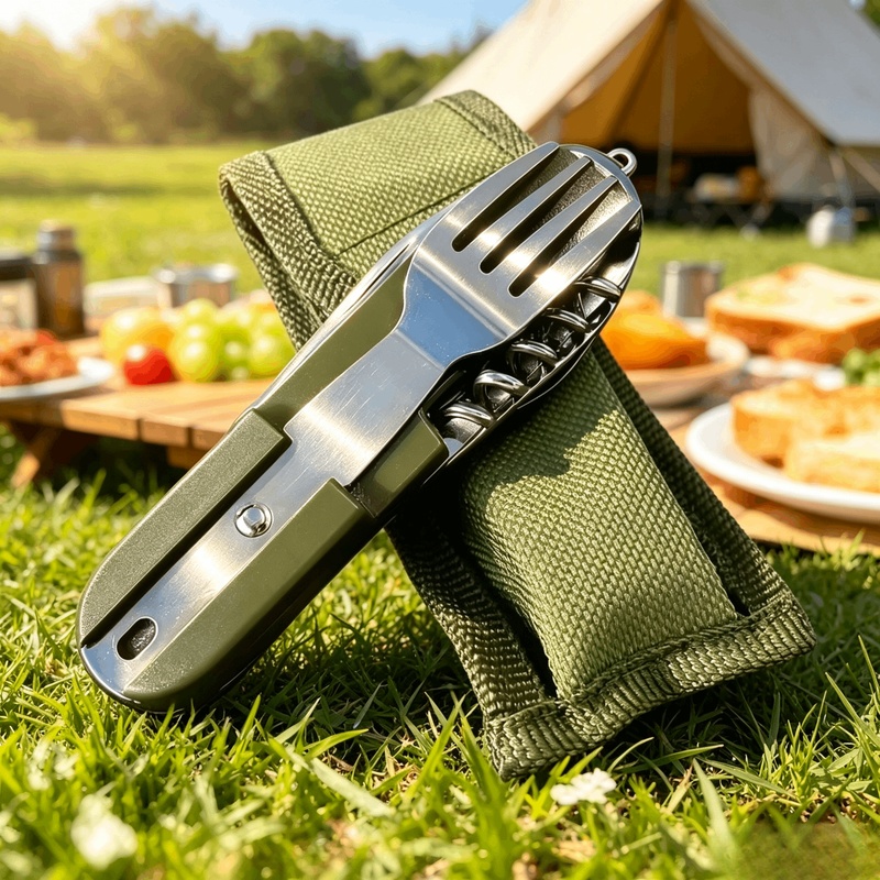 طقم أدوات مائدة للتخييم من الف - مراجعة Camping Cooking Knife Set وسعره