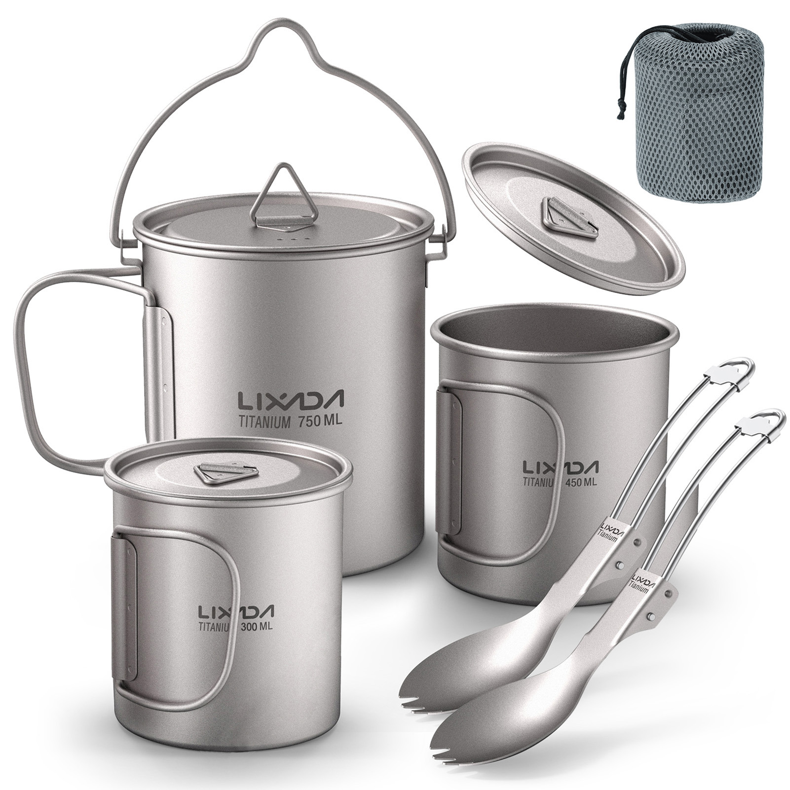 وعاء تيتانيوم خفيف الوزن 300 م - مراجعة Camping Cooking Pot With Lid وسعره