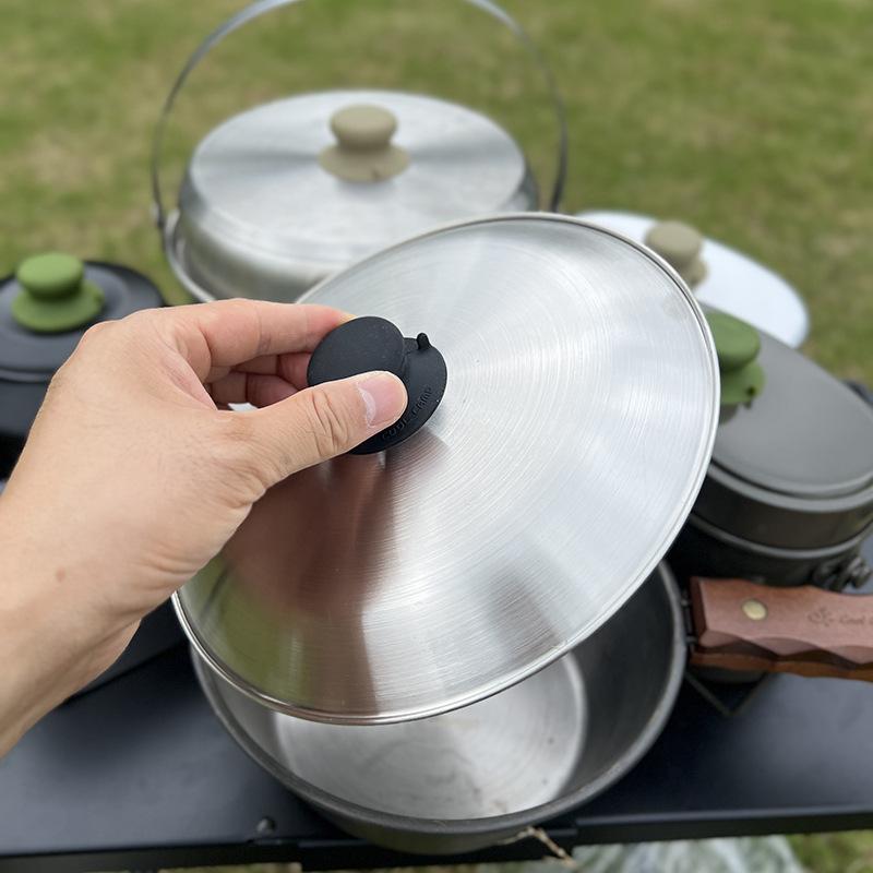مقبض غطاء وعاء من السيليكون مق - مراجعة Camping Cooking Pot With Lid وسعره