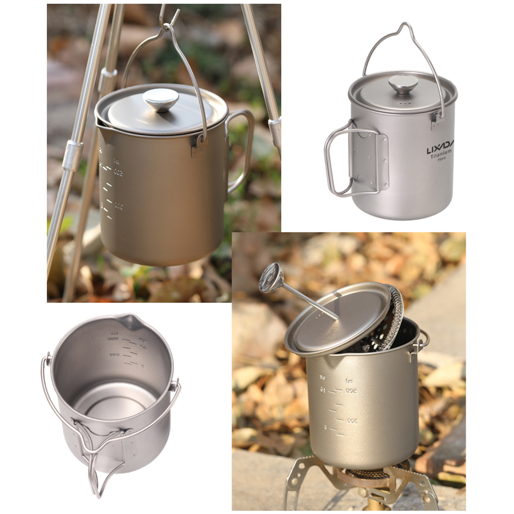 كوب قهوة تيتانيوم من ليكسادا س - مراجعة Camping Cooking Pot With Lid وسعره