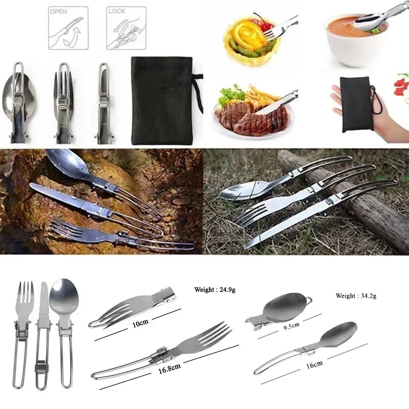 جديد التخييم وعاء المحمولة في  - مراجعة Camping Cooking Knife Set وسعره
