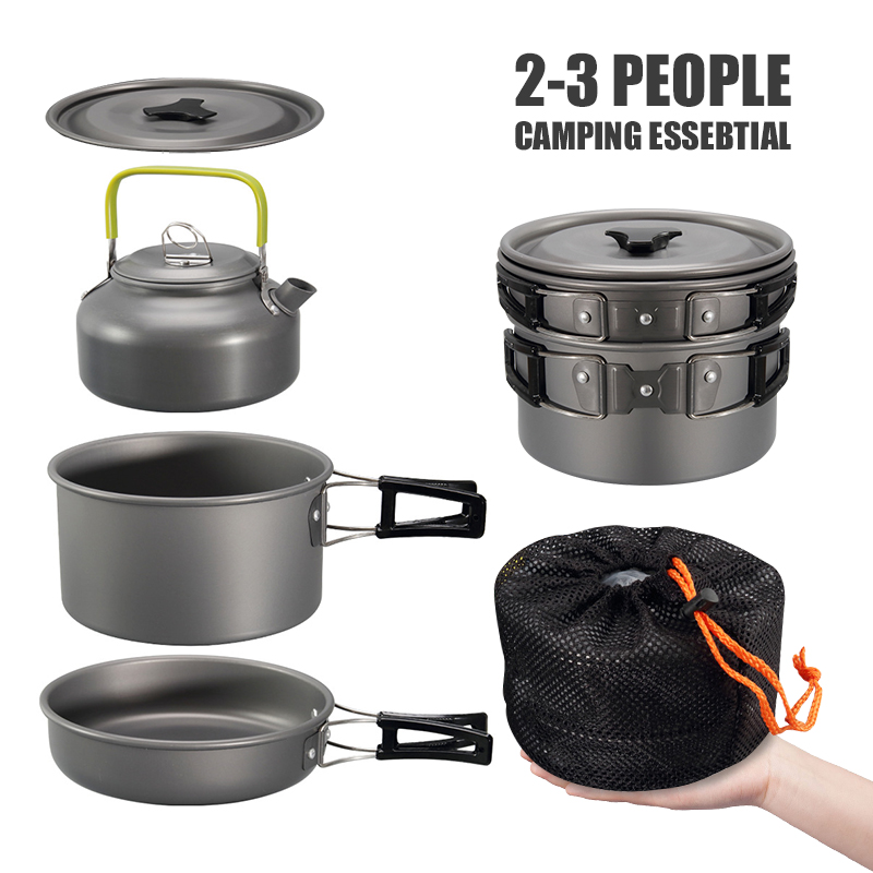 WESTTUNE التخييم طقم حلل استان - مراجعة Camping Cooking And Eating وسعره