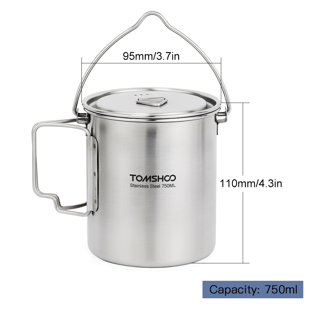 وعاء من الفولاذ المقاوم للصدأ  - مراجعة Camping Cooking Pot With Lid وسعره