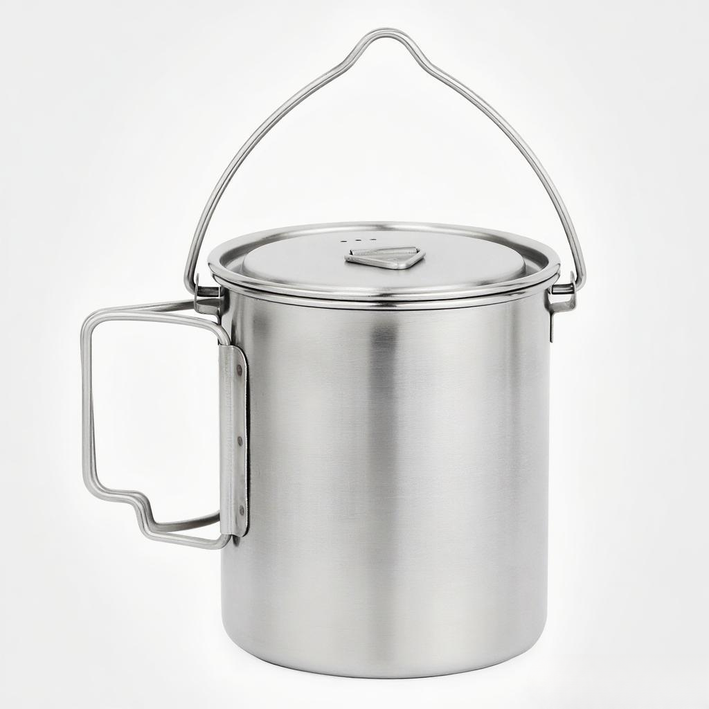 وعاء من الفولاذ المقاوم للصدأ  - مراجعة Camping Cooking Pot With Lid وسعره