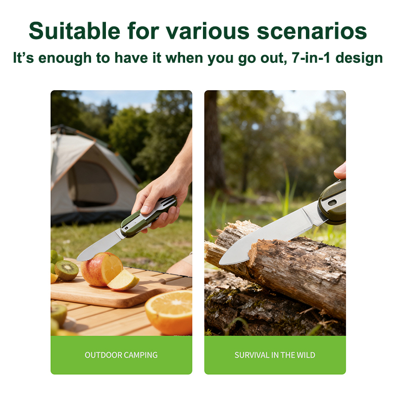 طقم أدوات طعام للتخييم جديد من - مراجعة Camping Cooking Knife Set وسعره
